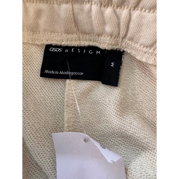 NWT ASOS NORDSTROM Men's Cream Elastic Waist Slim Pique Shorts Size M - Picture 2 of 4